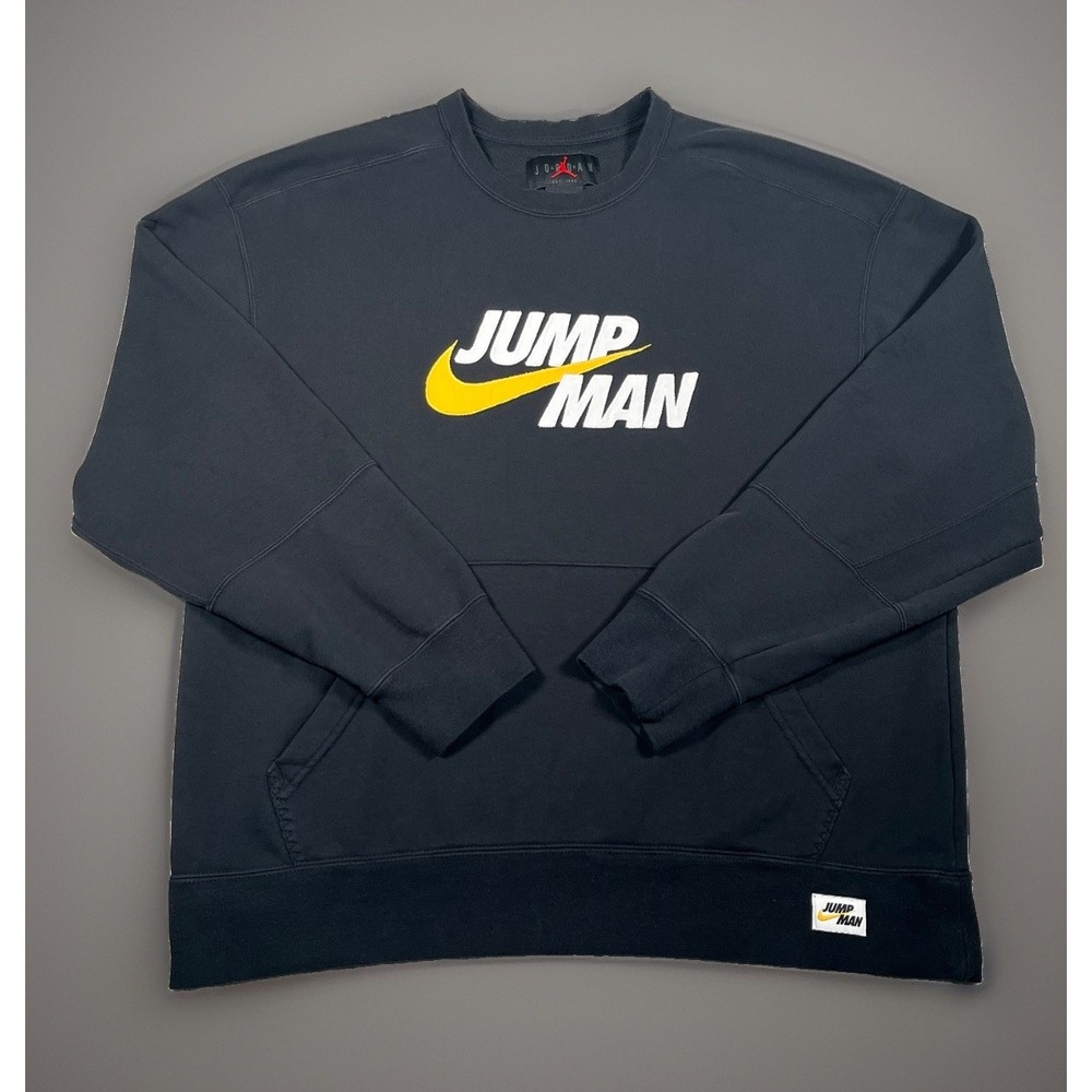 Jordan Mens Jumpman Fleece Crewneck Sweatshirt XL Black DA7194-010 Pullover